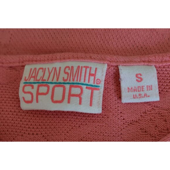 Vintage 90s Salmon Knit button Cotton/Poly Top by Jaclyn Smith | size S - Picture 8 of 10